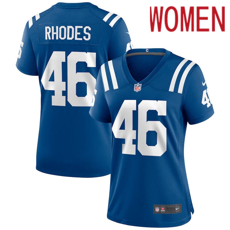 Women Indianapolis Colts #46 Luke Rhodes Nike Royal Game NFL Jersey
